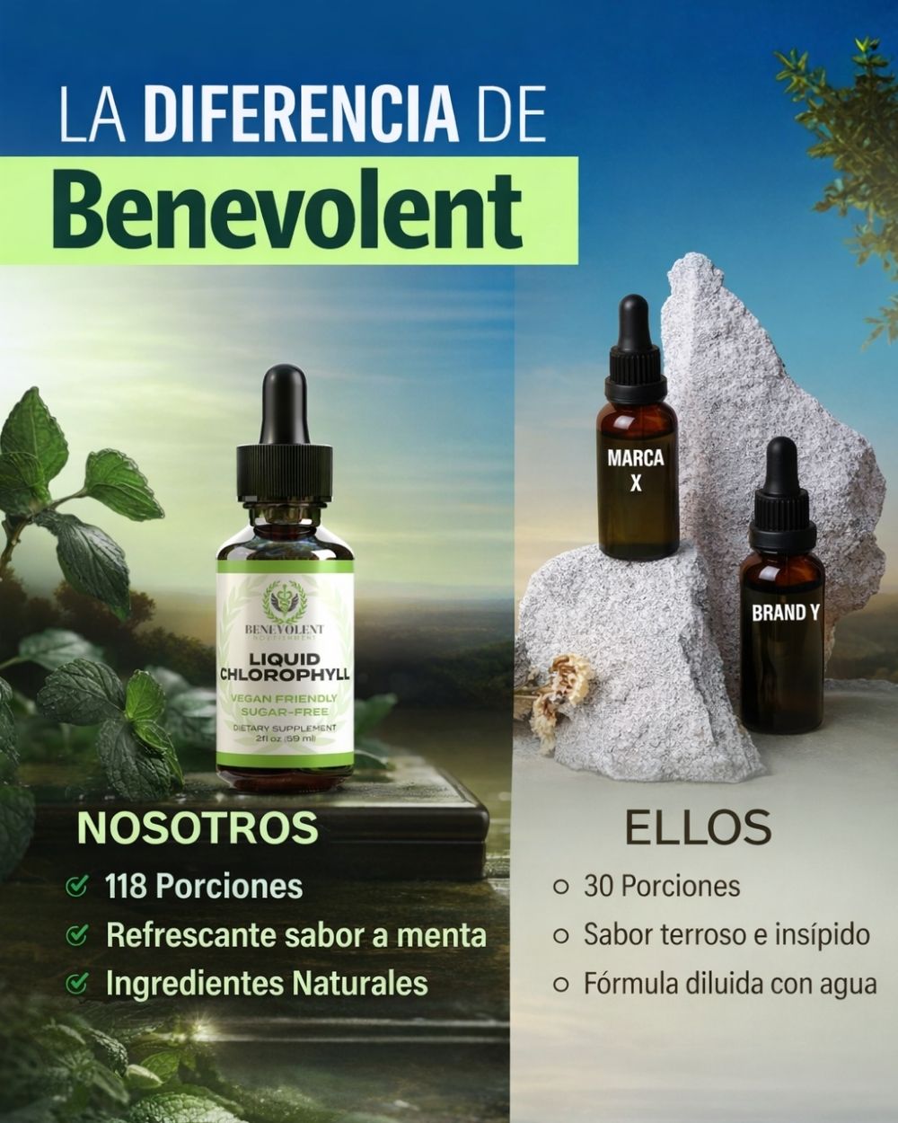 Benevolent™ Clorofila Liquida - Solución en Gotas
